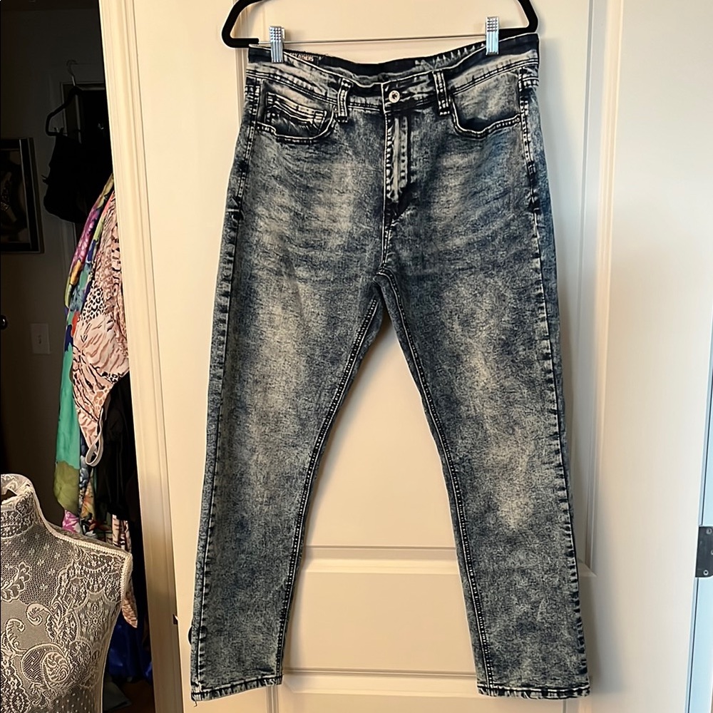 Men's blue Acid Wash Jeans unisex